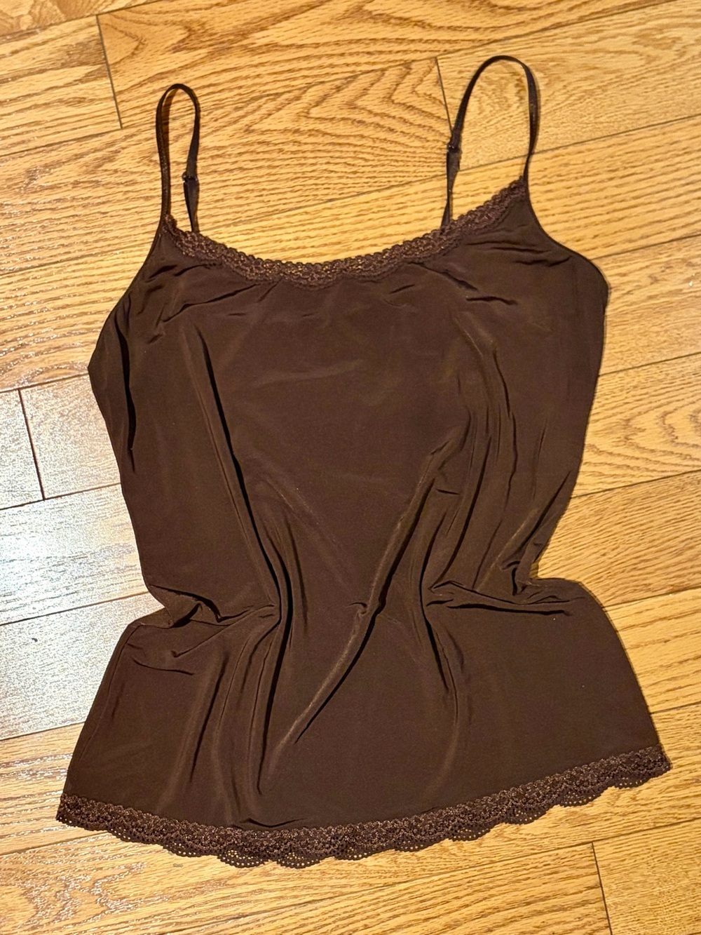 Y2K Women's Brown Lace-Trim Camisole - Jockey